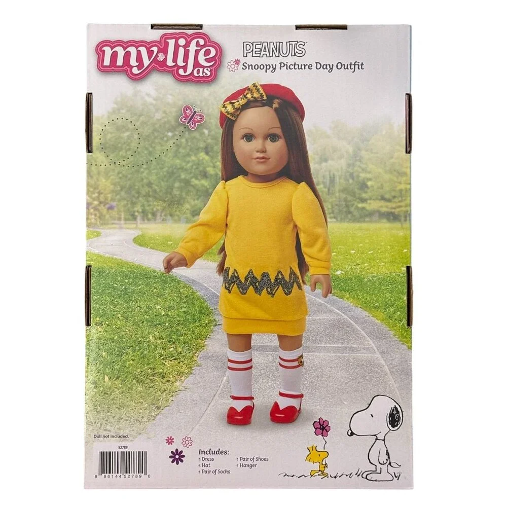 My‎ Life As Peanuts Snoopy Picture Day 5-Piece Outfit For 18" Dolls Dress NEW - Picture 2 of 12
